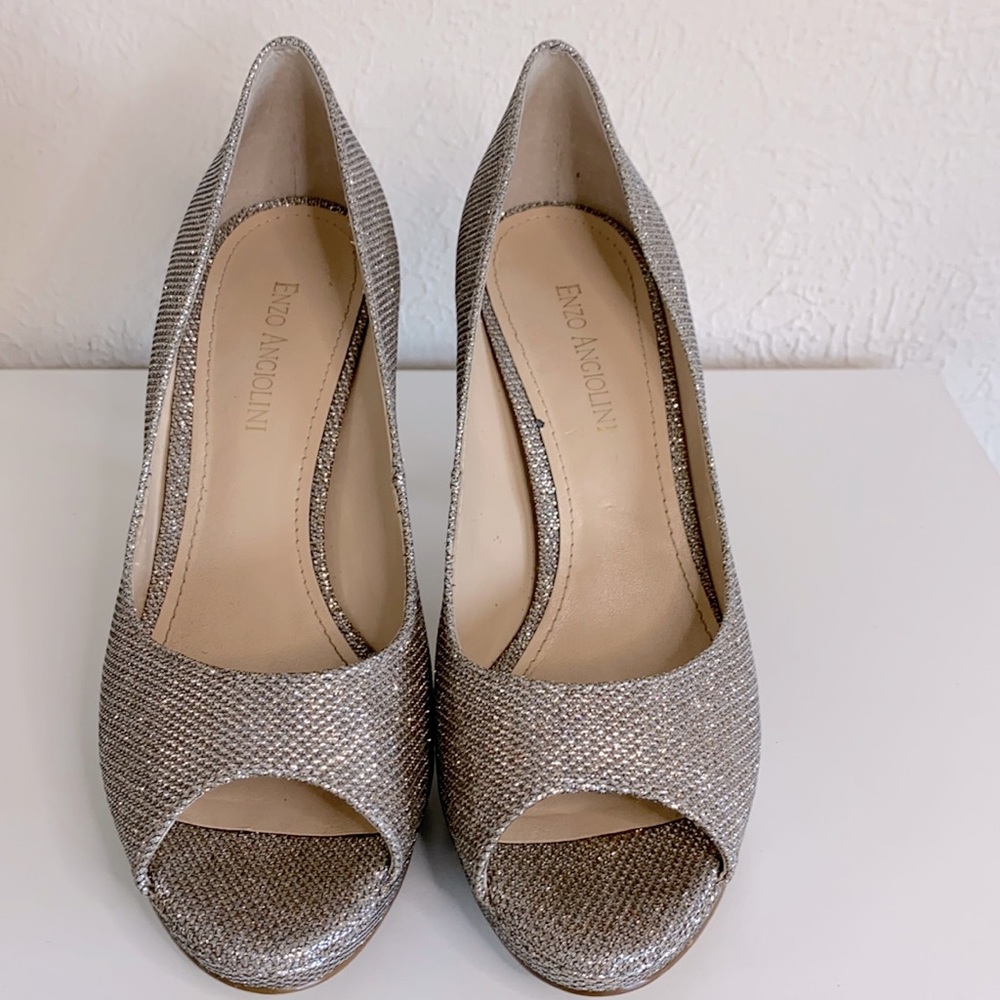 ✨ENZO ANGLIONI Sparkle Peeptoe Size 8